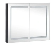 Veidrodinė vonios spintelė su LED apšvietimu, 80x12,2x68cm