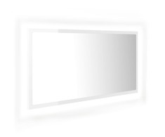 Vonios LED veidrodis, baltas, 90x8,5x37cm, akrilas, blizgus
