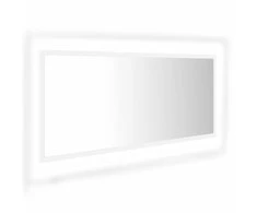 Vonios kambario LED veidrodis, baltas, 100x8,5x37cm, akrilas