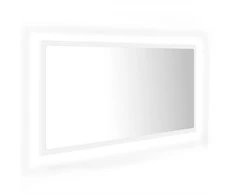 Vonios kambario LED veidrodis, baltas, 90x8,5x37cm, akrilas