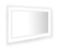 Vonios kambario LED veidrodis, baltas, 80x8,5x37cm, akrilas