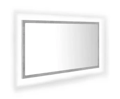 Vonios kambario LED veidrodis, betono, 80x8,5x37cm, akrilas