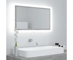 Vonios kambario LED veidrodis, betono, 80x8,5x37cm, akrilas