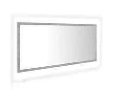 Vonios kambario LED veidrodis, betono, 100x8,5x37cm, akrilas
