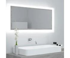 Vonios kambario LED veidrodis, betono, 100x8,5x37cm, akrilas