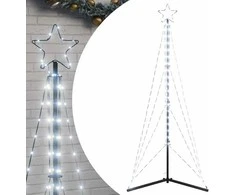 LED Kalėdų eglutė 363 LEDs Šalta Balta 182 cm