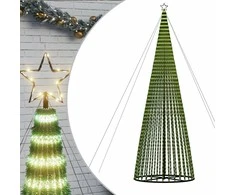 Šviečianti Kalėdų eglutė, 500cm, 1544 šiltos LED, kūgio formos