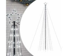 LED Kalėdų eglutė su smaigaliais 1534 LED Šaltai Balta 500 cm