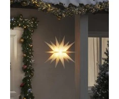Kalėdinis šviestuvas su LED, baltos spalvos, 57cm, sulankstomas