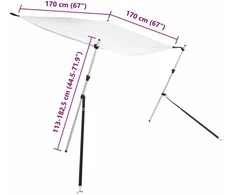T uždangos prailginimo rinkinys, baltas, 170x170x(113-182,5)cm