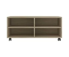 TV staliukas TV spintelė su ratukais, ąžuolo, 90x35x35cm, apdirbta mediena