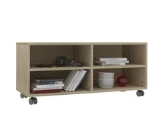 TV staliukas TV spintelė su ratukais, ąžuolo, 90x35x35cm, apdirbta mediena