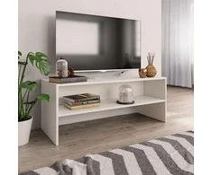 TV staliukas Televizoriaus spintelė, balta, 100x40x40cm, apdirbta mediena