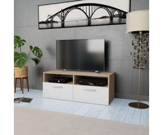 TV staliukas Televizoriaus spintelė, ąžuolo/balta, 95x35x36cm, mediena