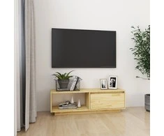 TV staliukas Televizoriaus spintelė, 110x30x33,5cm, pušies medienos masyvas