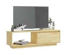 TV staliukas Televizoriaus spintelė, 110x30x33,5cm, pušies medienos masyvas