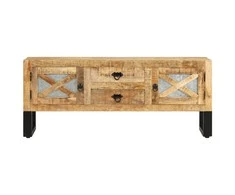 TV staliukas Televizoriaus spintelė, 110x30x45cm, neapdorota mango mediena