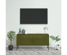 TV staliukas Televizoriaus spintelė, alyvuogių žalia, 105x35x50cm, plienas