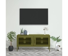 TV staliukas Televizoriaus spintelė, alyvuogių žalia, 105x35x50cm, plienas