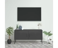 TV staliukas Televizoriaus spintelė, antracito spalvos, 105x35x50cm, plienas