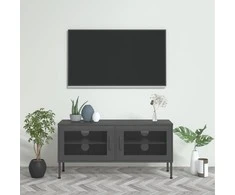 TV staliukas Televizoriaus spintelė, antracito spalvos, 105x35x50cm, plienas