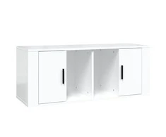 TV staliukas Televizoriaus spintelė, balta, 100x35x40cm, mediena, blizgi