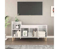 TV staliukas Televizoriaus spintelė, balta, 100x35x55cm, mediena, blizgi