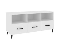 TV staliukas Televizoriaus spintelė, balta, 102x35x50cm, apdirbta mediena