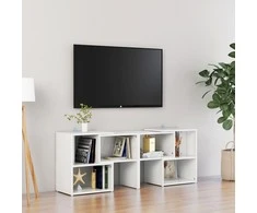 TV staliukas Televizoriaus spintelė, balta, 104x30x52cm, apdirbta mediena