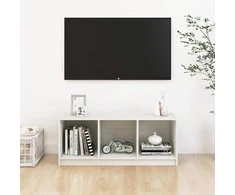 TV staliukas Televizoriaus spintelė, balta, 104x33x41cm, pušies masyvas