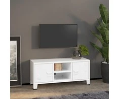 TV staliukas Televizoriaus spintelė, balta, 105x35x42cm, metalas