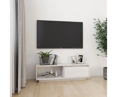 TV staliukas Televizoriaus spintelė, balta, 110x30x33,5cm, pušies masyvas