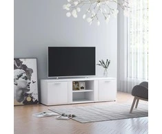 TV staliukas Televizoriaus spintelė, balta, 120x34x37cm, apdirbta mediena