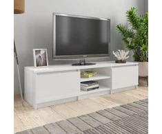 TV staliukas Televizoriaus spintelė, balta, 140x40x35,5cm, apdirbta mediena