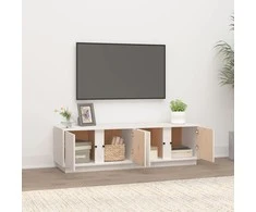 TV staliukas Televizoriaus spintelė, balta, 140x40x40cm, pušies masyvas