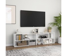 TV staliukas Televizoriaus spintelė, balta, 149x30x52cm, apdirbta mediena