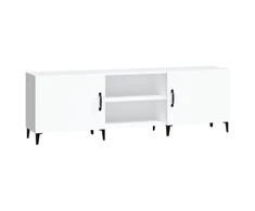 TV staliukas Televizoriaus spintelė, balta, 150x30x50cm, apdirbta mediena