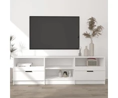TV staliukas Televizoriaus spintelė, balta, 150x33,5x45cm, apdirbta mediena