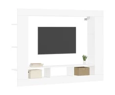 TV staliukas Televizoriaus spintelė, balta, 152x22x113cm, apdirbta mediena