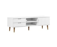 TV staliukas Televizoriaus spintelė MOLDE, balta, 158x40x49cm, pušis