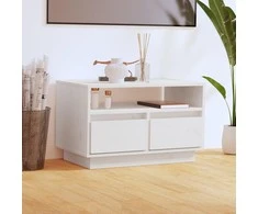 TV staliukas Televizoriaus spintelė, balta, 60x35x37cm, pušies masyvas