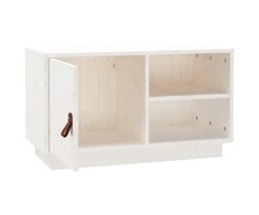 TV staliukas Televizoriaus spintelė, balta, 70x34x40cm, pušies masyvas