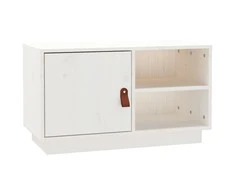 TV staliukas Televizoriaus spintelė, balta, 70x34x40cm, pušies masyvas