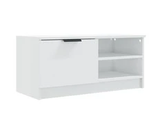 TV staliukas Televizoriaus spintelė, balta, 80x35x36,5cm, mediena, blizgi