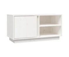 TV staliukas Televizoriaus spintelė, balta, 80x35x40,5cm, pušies masyvas