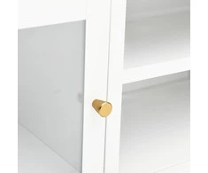 TV staliukas Televizoriaus spintelė, balta, 90x30x44cm, plienas ir stiklas