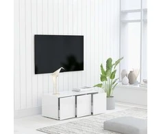 TV staliukas Televizoriaus spintelė, balta, 80x34x30cm, apdirbta mediena