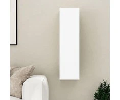 TV staliukas Televizoriaus spintelė, balta, 30,5x30x110cm, apdirbta mediena