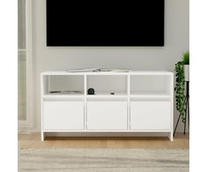 TV staliukas Televizoriaus spintelė, balta, 102x37,5x52,5cm, mediena