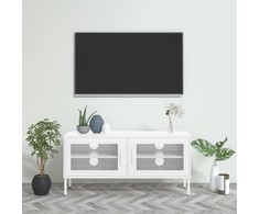 TV staliukas Televizoriaus spintelė, baltos spalvos, 105x35x50cm, plienas